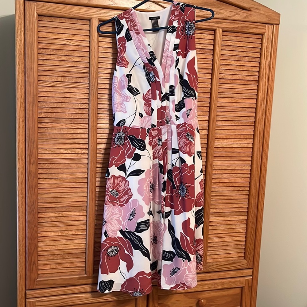 Ann Taylor Factory button front belted dress. Size 8